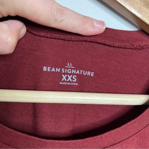LL Bean Signature Womens Size XXS Burgundy Crewneck Short Sleeve Tee Shirt - Picture 4 of 9